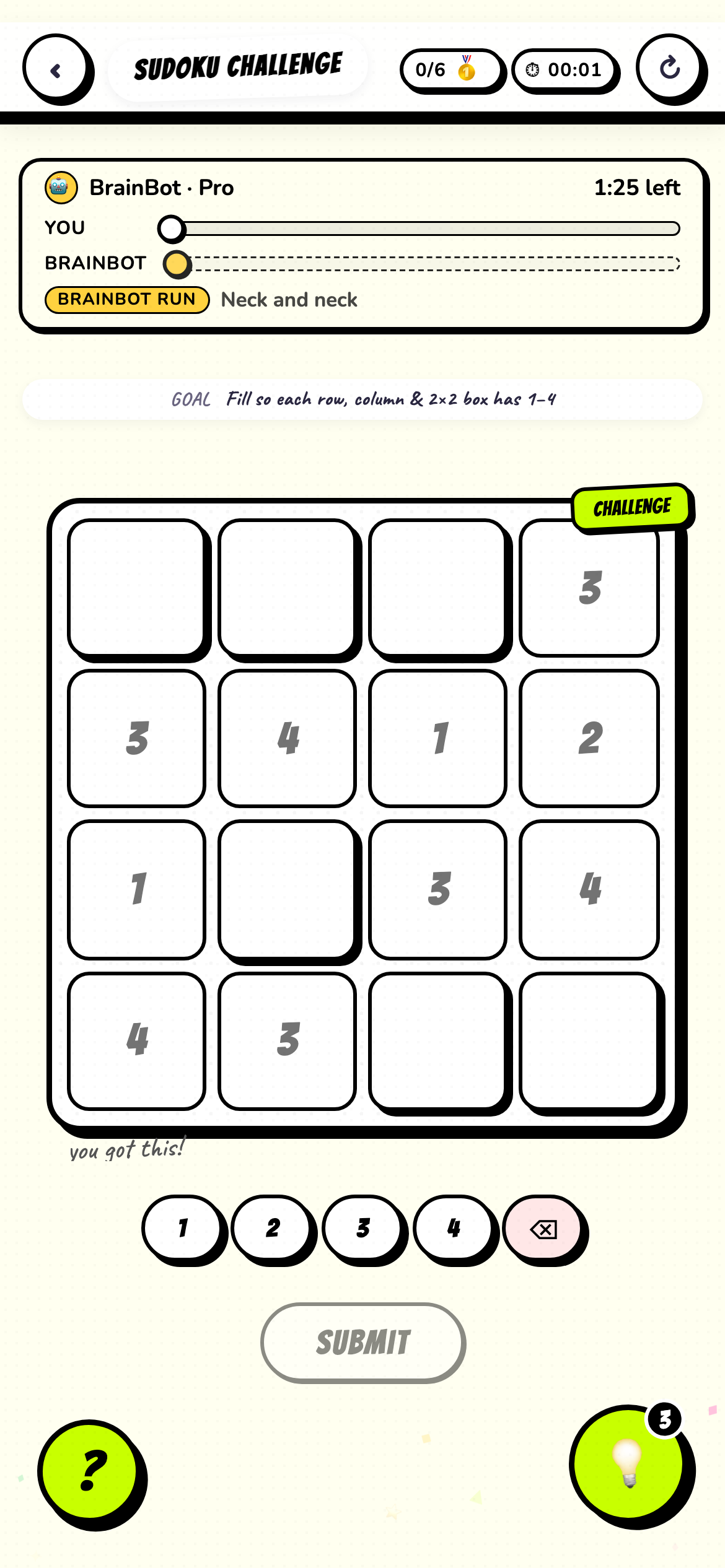 BrainBot local benchmark screen